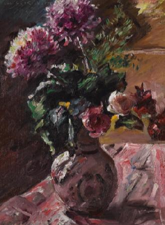 Lovis Corinth Chrysanthemen und Rosen im Krug Sweden oil painting art